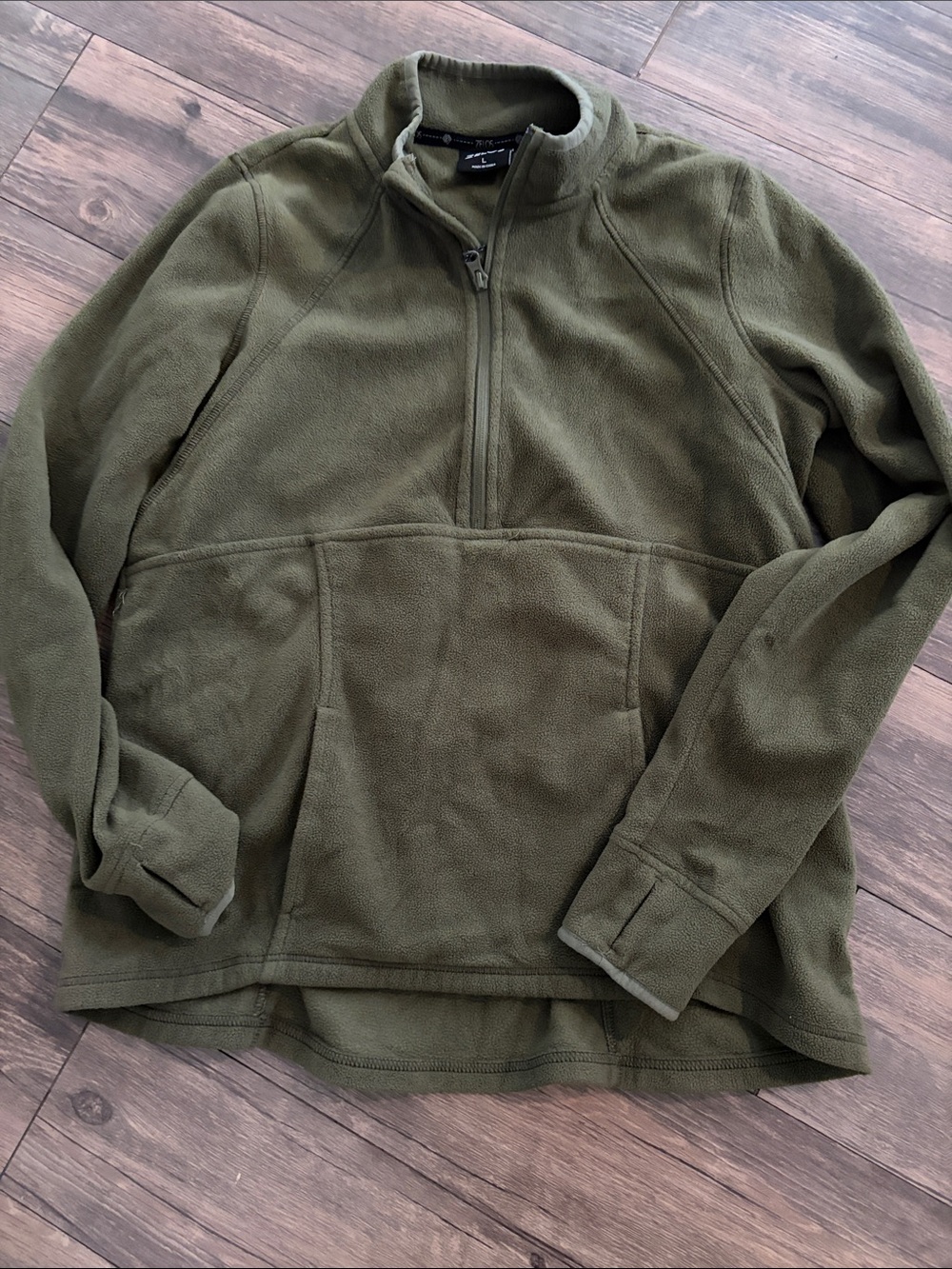 Patagonia women Olive Green Half-Zip Fleece Pullover